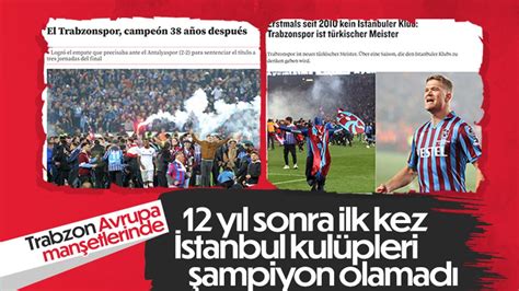 T­r­a­b­z­o­n­s­p­o­r­,­ ­A­v­r­u­p­a­ ­m­a­n­ş­e­t­l­e­r­i­n­d­e­